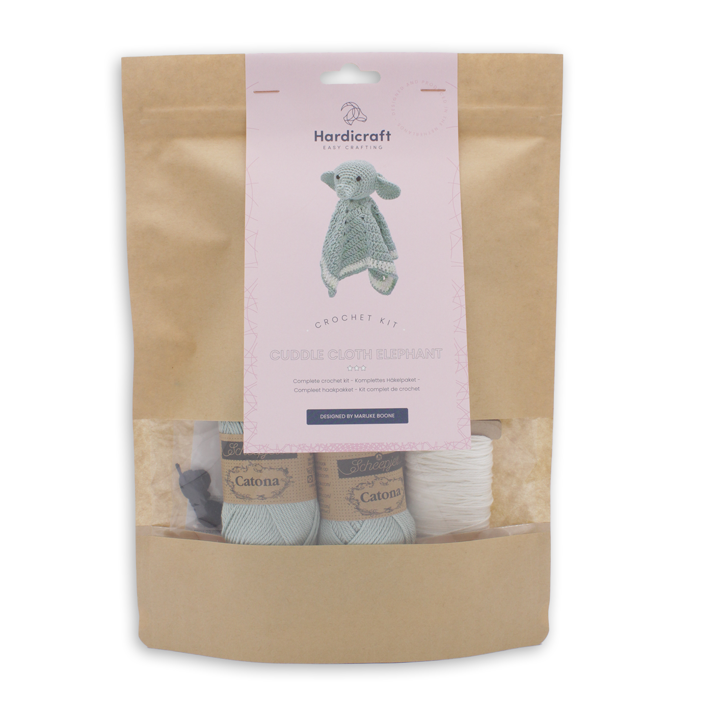 Hæklesæt blødt tæppe elefant