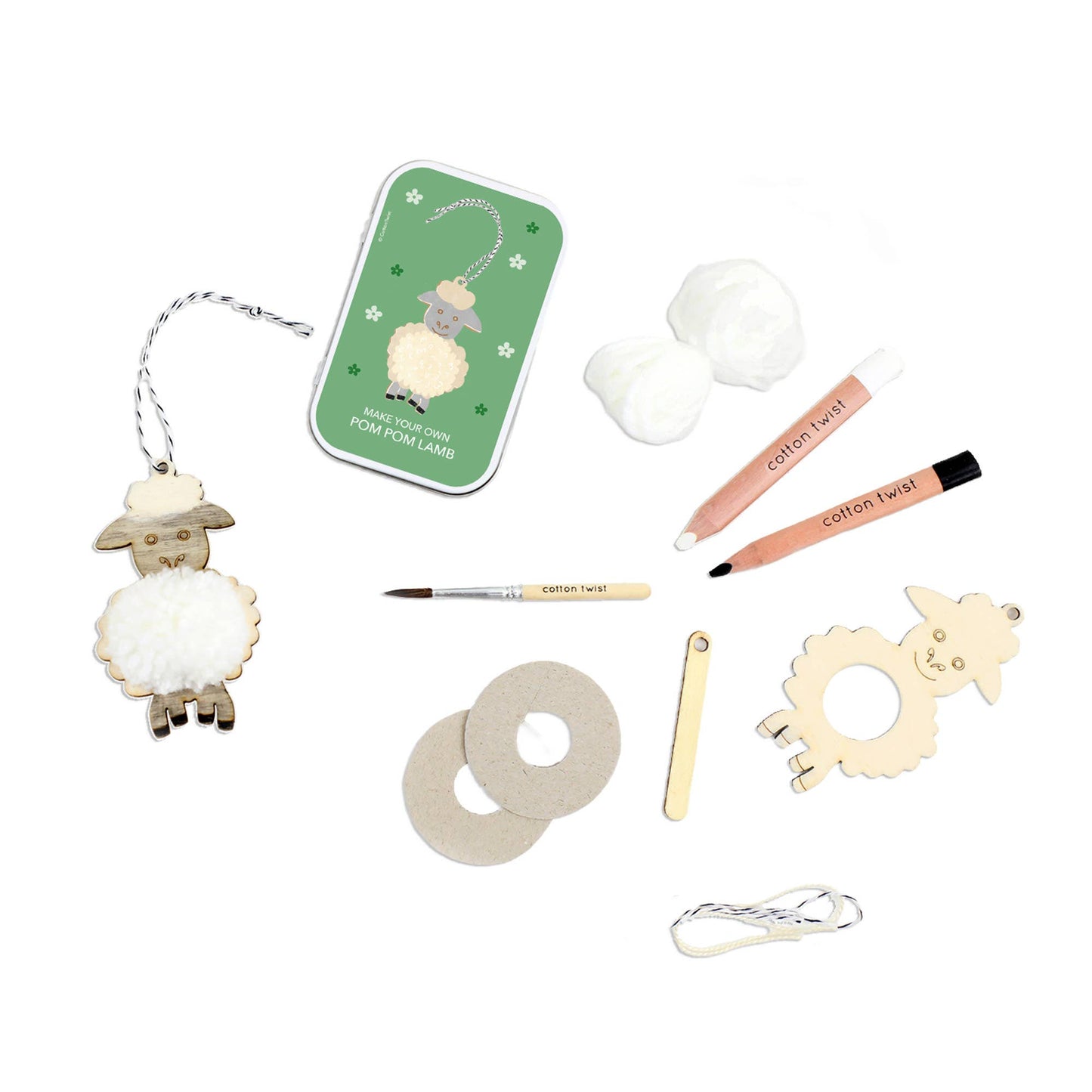 Pom Pom-lamm, kit med presentask