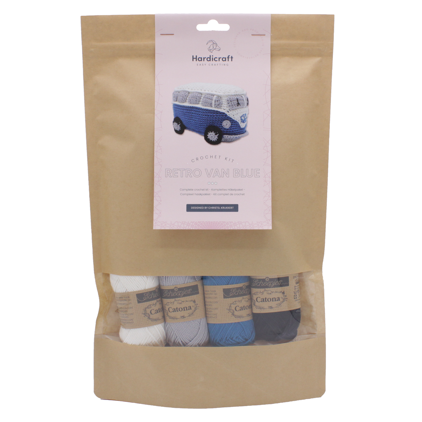 Hæklekit retro van blå