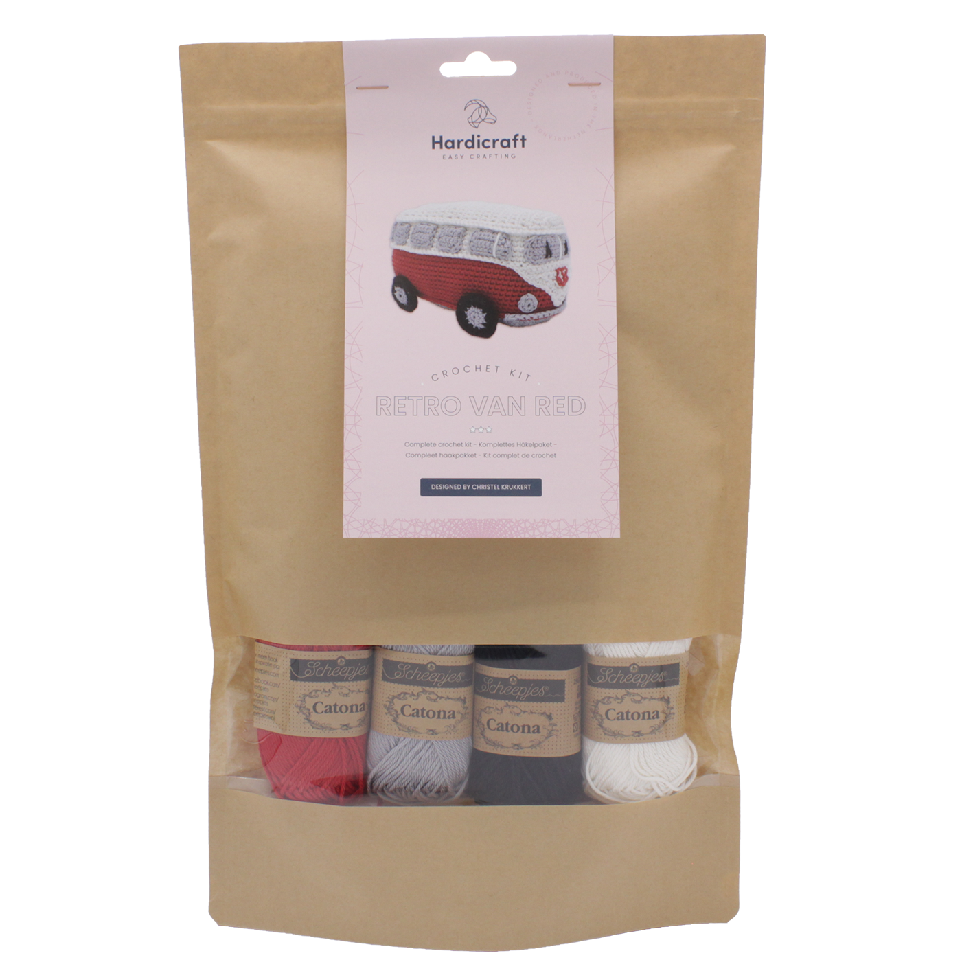 Hæklekit retro varevogn rød