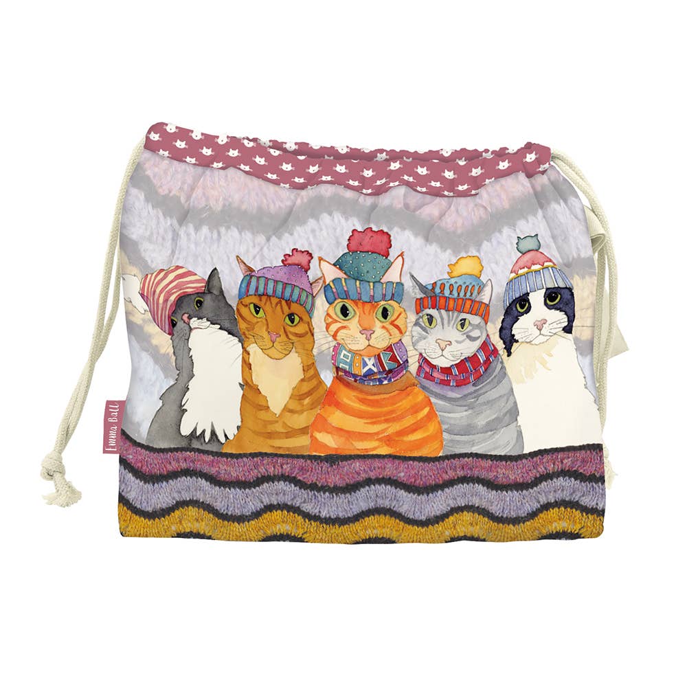 Cats in Hats Drawstring Bag
