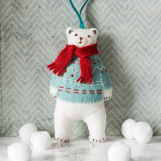 Filtkit Isbjörn - Polar Bear Felt Craft Mini Kit