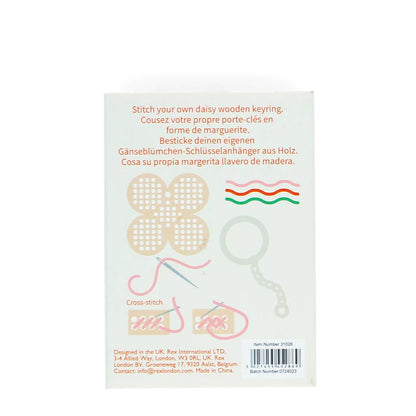 Stitch your own wooden keyring - Daisy