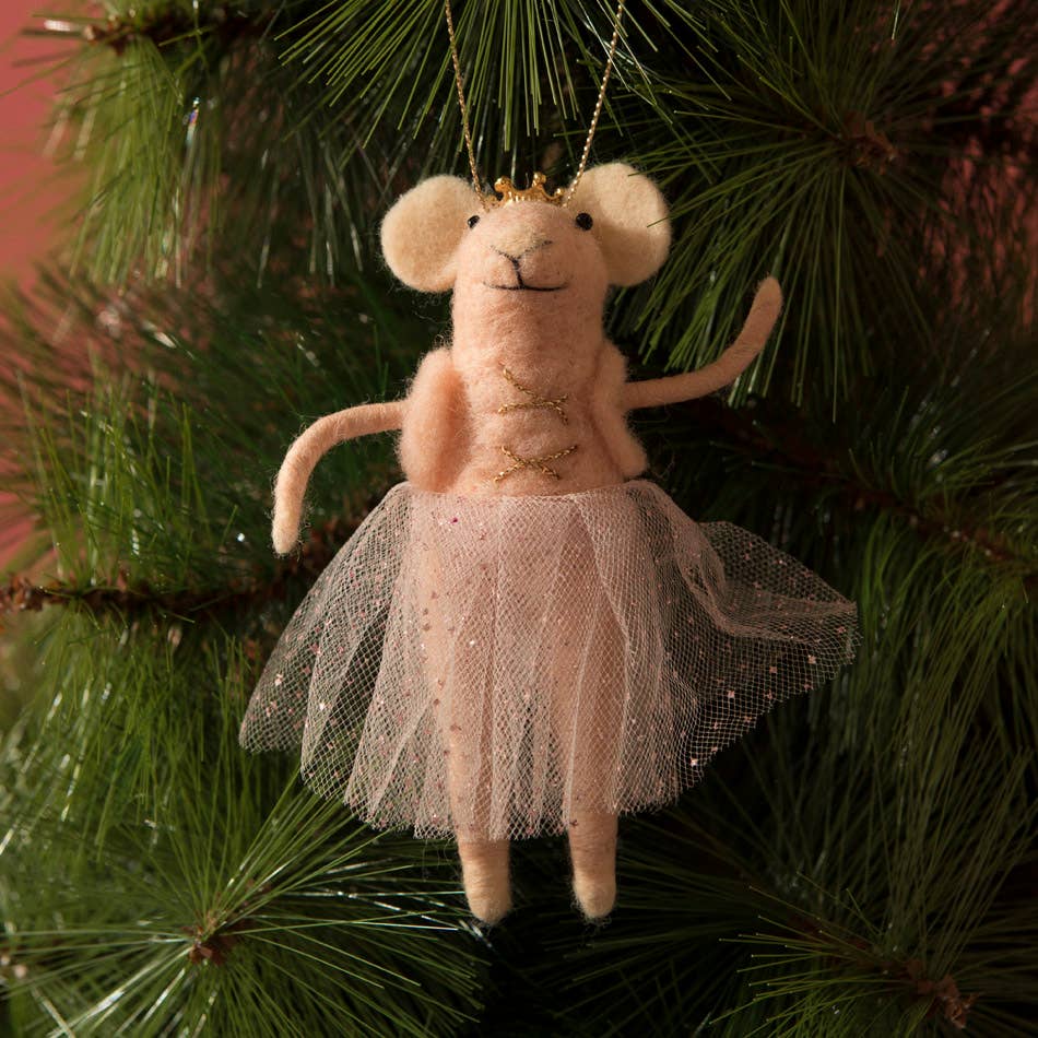 Ballerina Mouse Felt Ornament