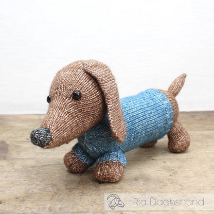 Stick-kit Taxen Ria - DIY Knitting Kit Ria Dachshund