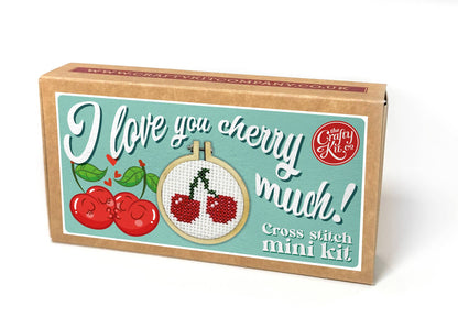 'I Love You Cherry Much' Mini Matchbox Cross Stitch Kit