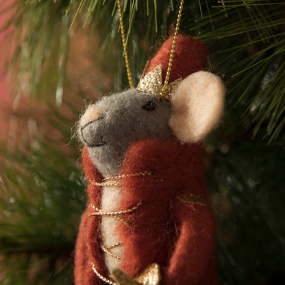 Circus Artist Mouse Felt Ornament