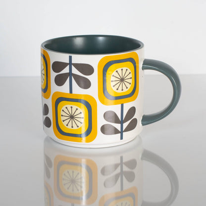 Sunflower Mid Century Modern stapelbar mugg med matt yta