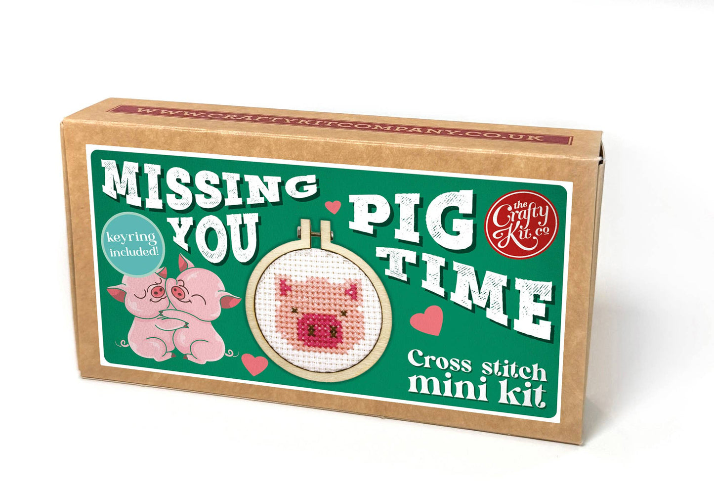 'Missing You Pig Time' Mini Matchbox Cross Stitch Kit