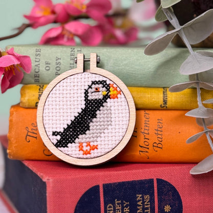 'I Puffin Love You!' Mini Matchbox Cross Stitch Kit