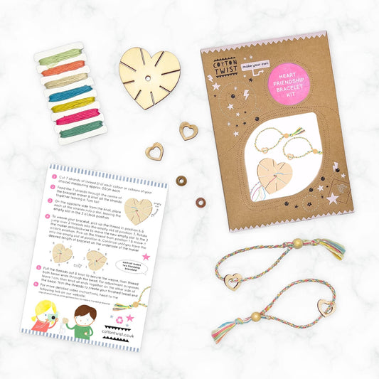 Skapa två hjärtliga vänskapsarmband, pyssel-kit
