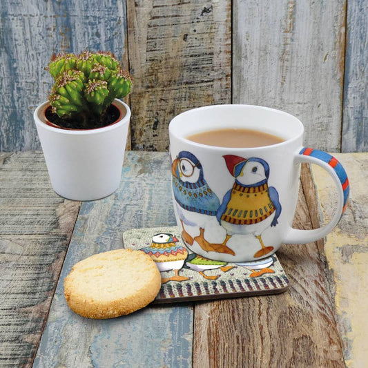 Woolly Puffins II Bone China Mug With Gift Box