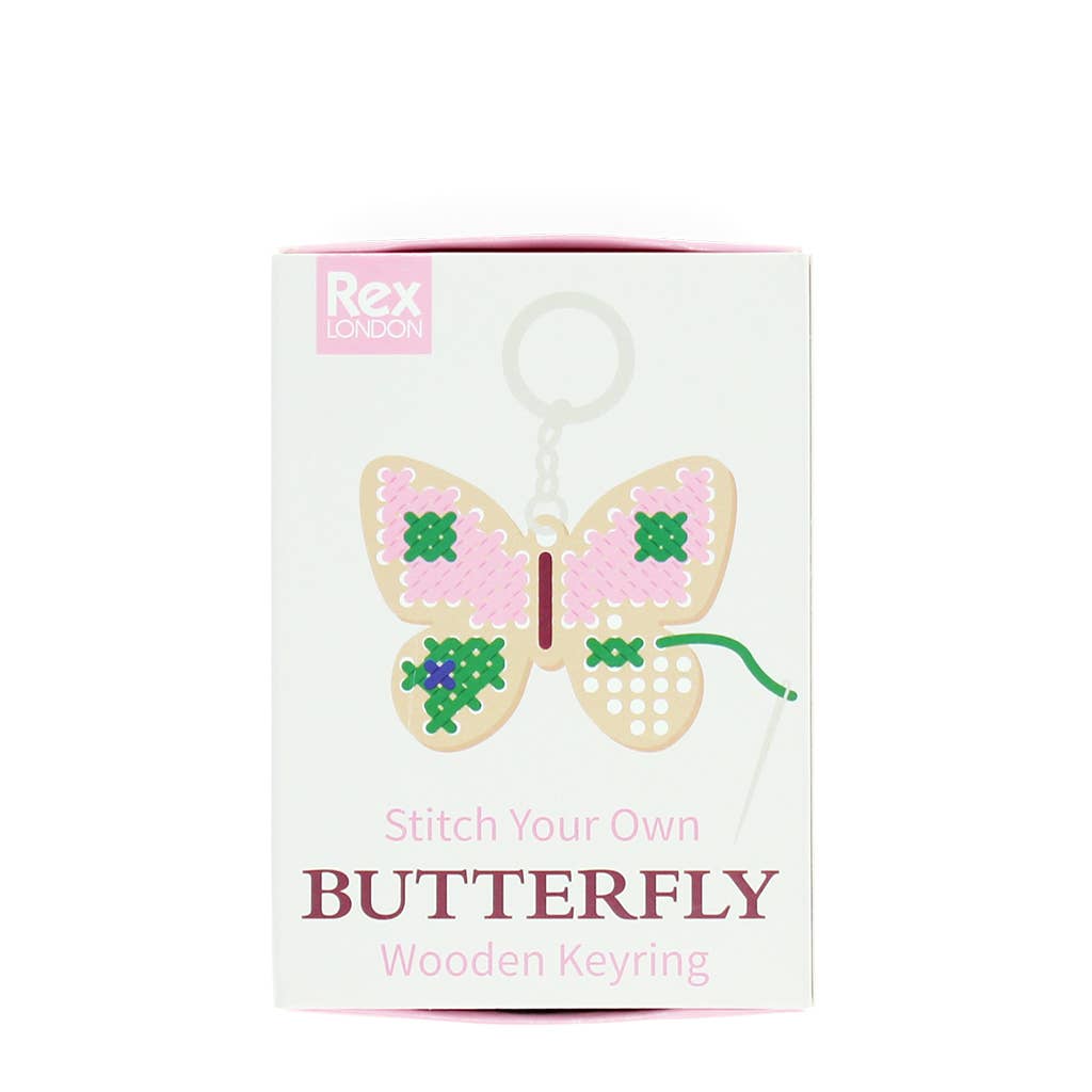Stitch your own wooden keyring - Butterfly