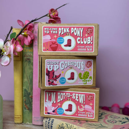 'Giddy Up Gorgeous!' Mini Matchbox Cross Stitch Kit