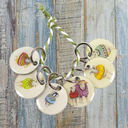 Sheep In Sweaters Stitch Markers (Set of 6) by Emma Ball