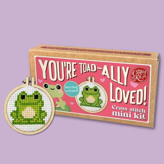 You're Toad-ally Loved! Mini Matchbox Cross Stitch Kit