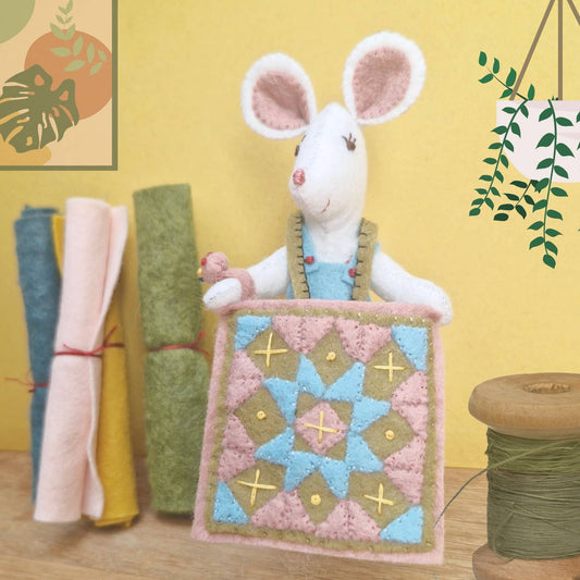 Lilla musen gör en quiltad filt, mini-filtkit