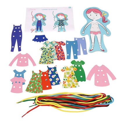 Learn to stitch dress-up dolly kit