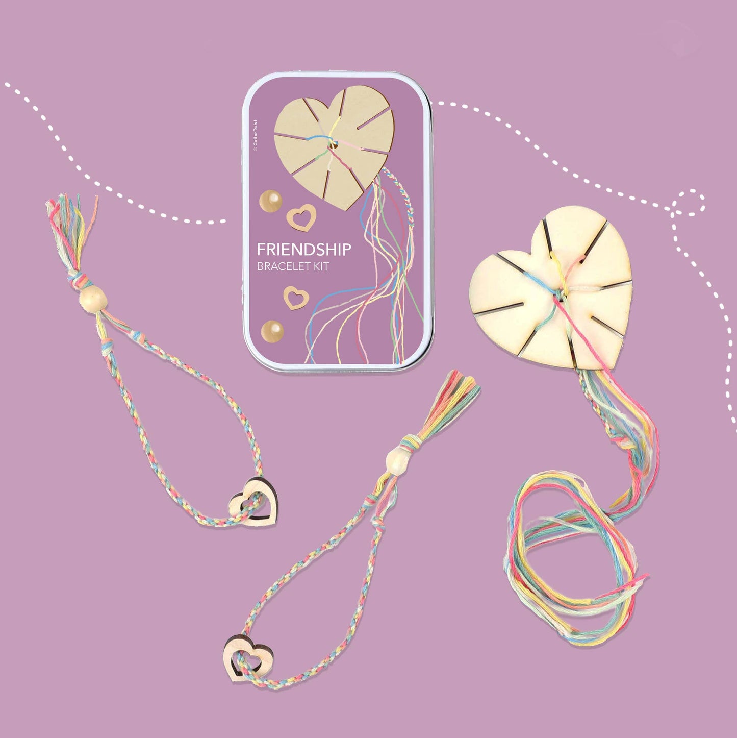 Skapa två vänskapsarmband, kit med presentask