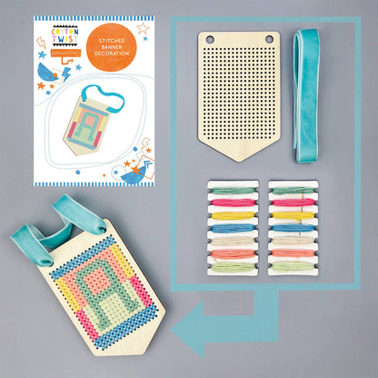 Broderad hängande minitavla, pyssel-kit