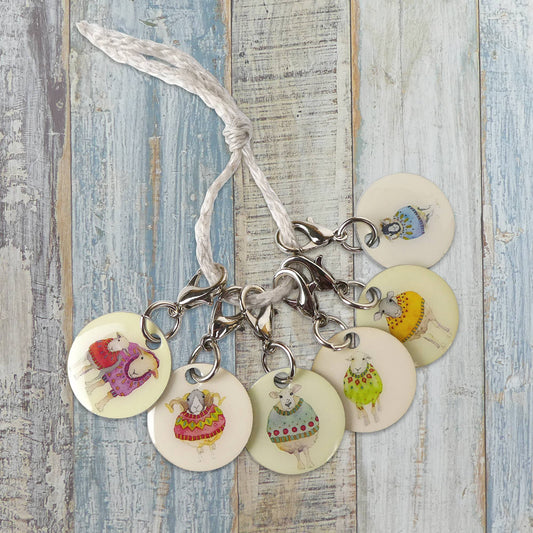 Sheep In Sweaters Crochet Stitch Markers (Set of 6) by Emma Ball