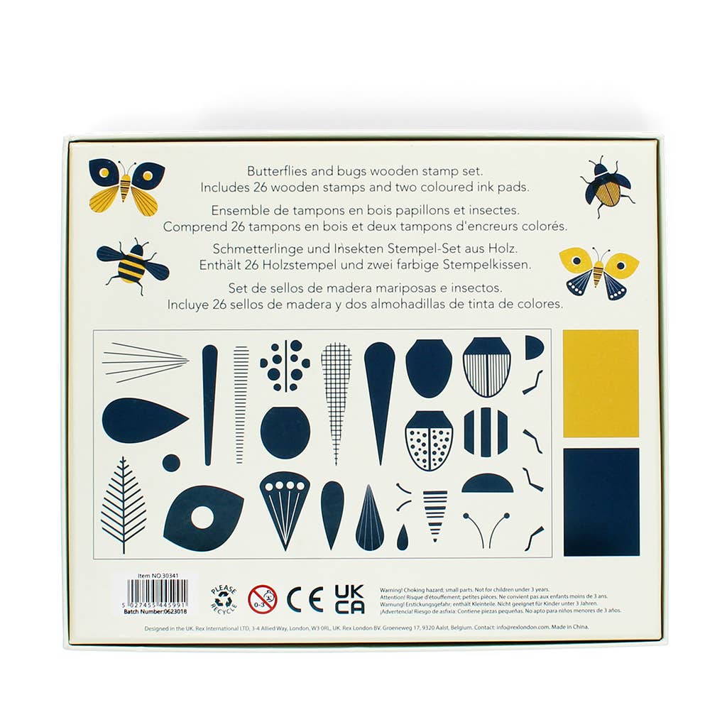 Wooden stamp set - Butterflies and Bugs