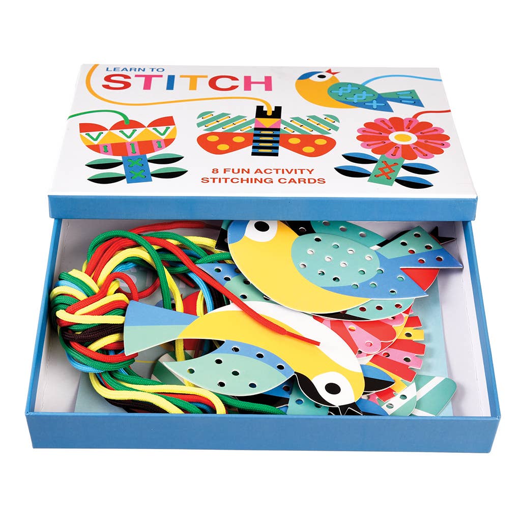 Cardboard learn to stitch activity