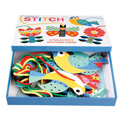 Cardboard learn to stitch activity