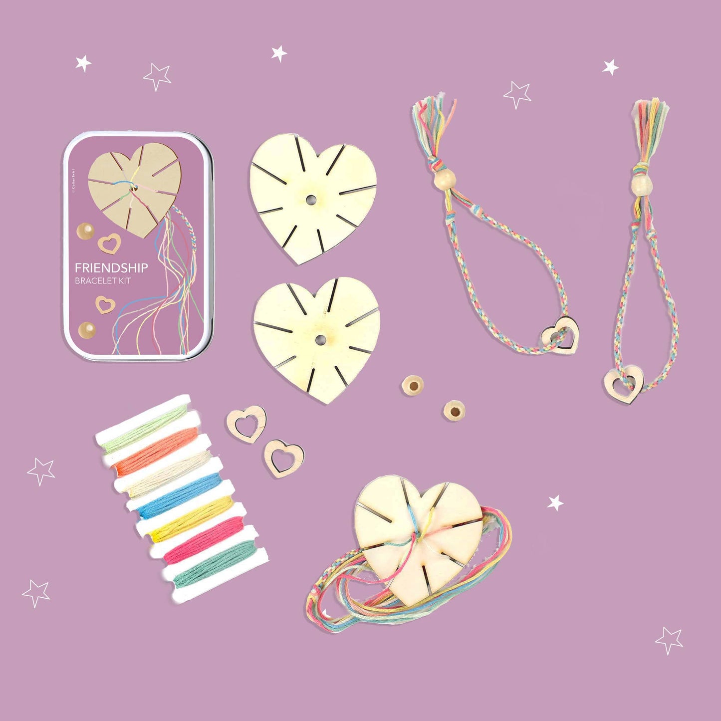 Skapa två vänskapsarmband, kit med presentask