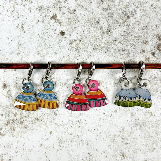 Hats Crochet Stitch Markers (Set of 6) by Emma Ball