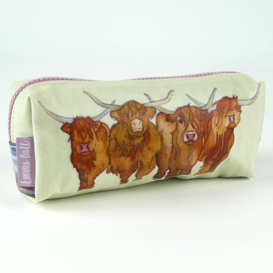 Highland Coo Pencil Case by Emma Ball