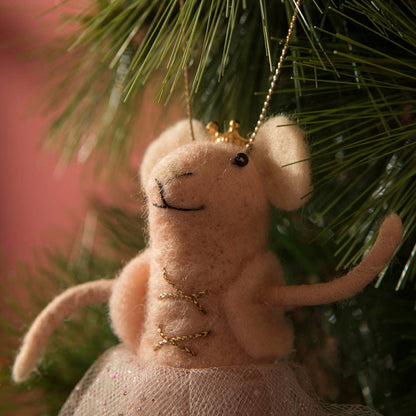 Ballerina Mouse Felt Ornament