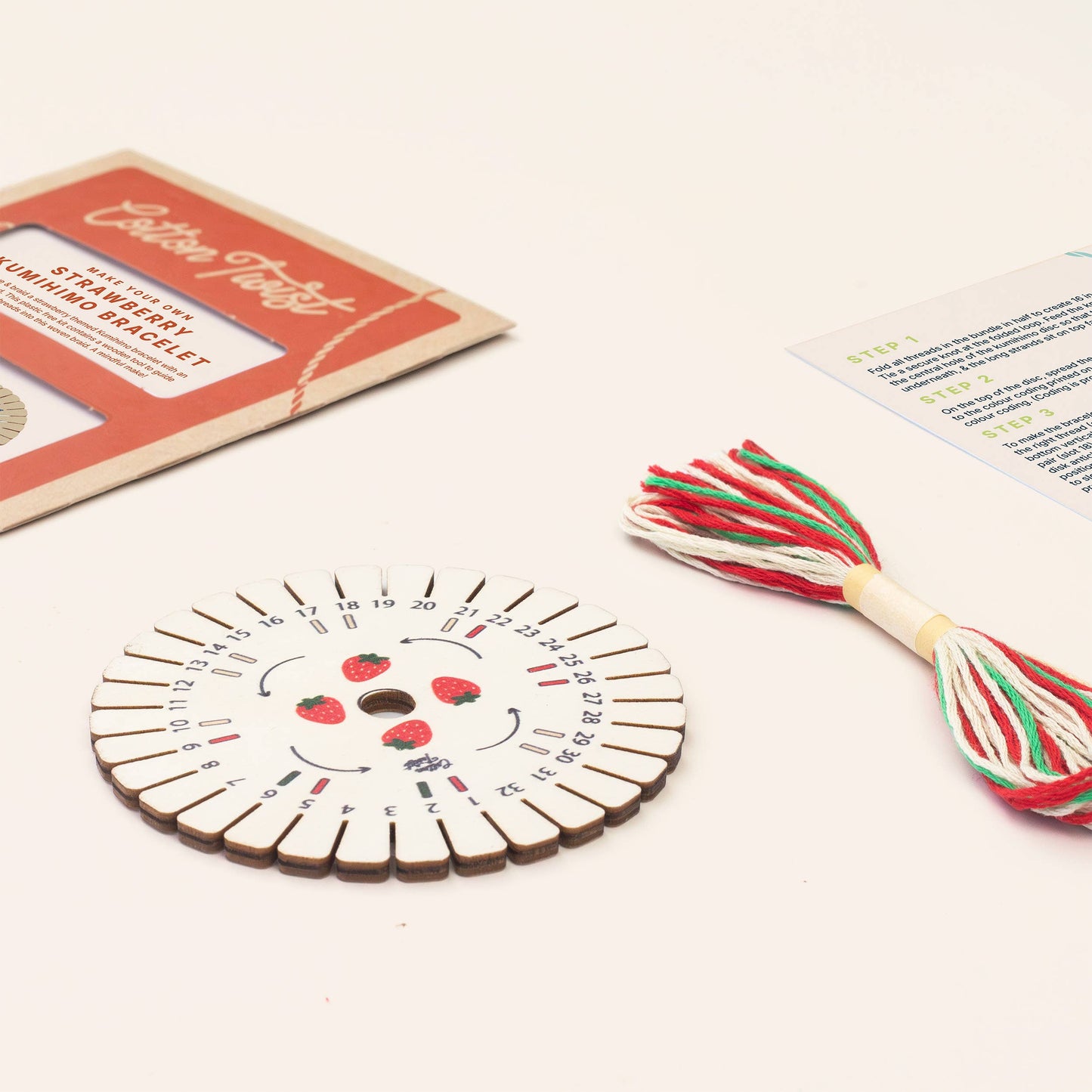 Make Your Own Strawberry Kumihimo Bracelet Kit
