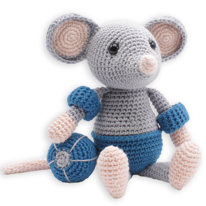 Virk-kit Musen Eddy - DIY Crochet Kit Eddy Mouse