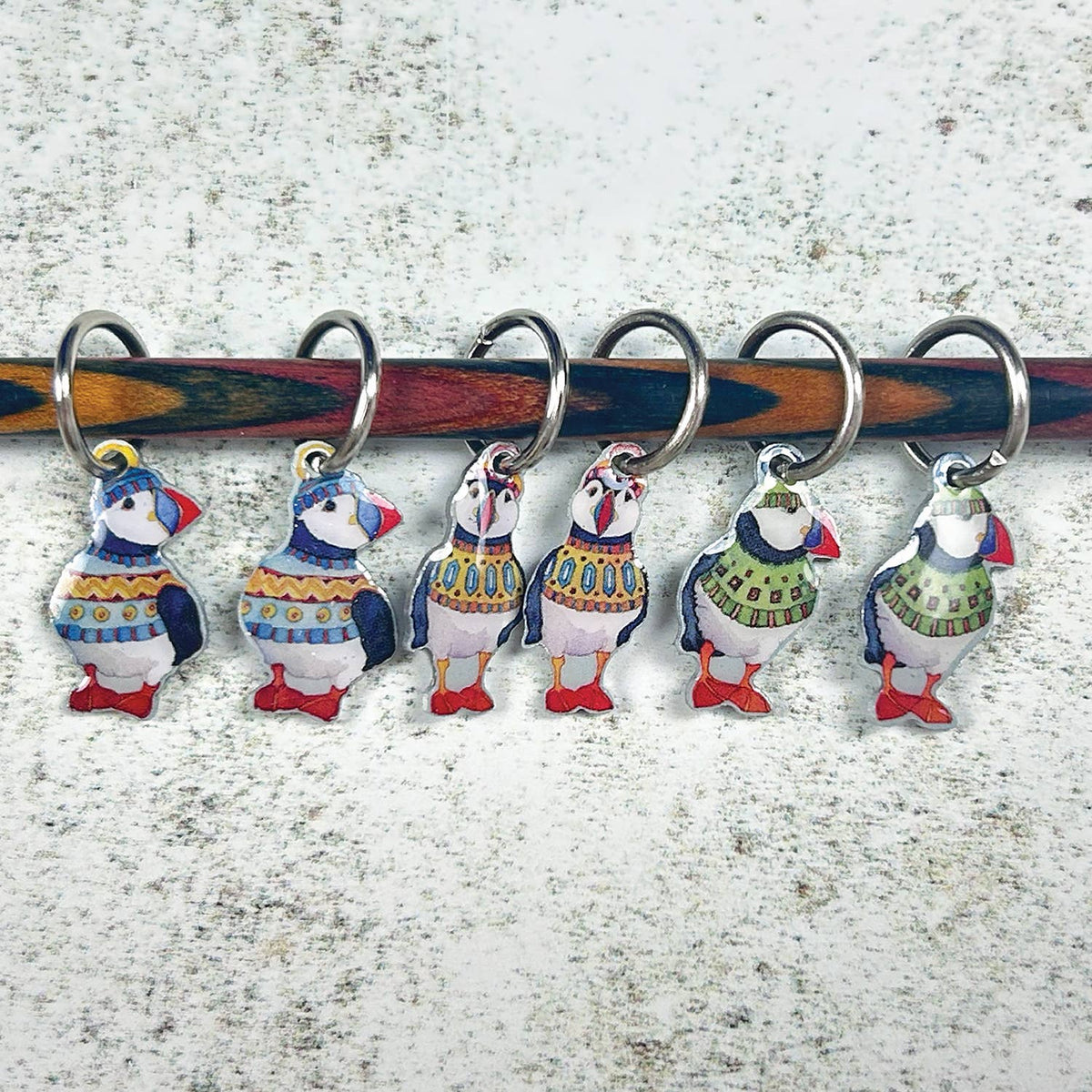 Puffin Die-cut Stitch Markers (Set of 6)