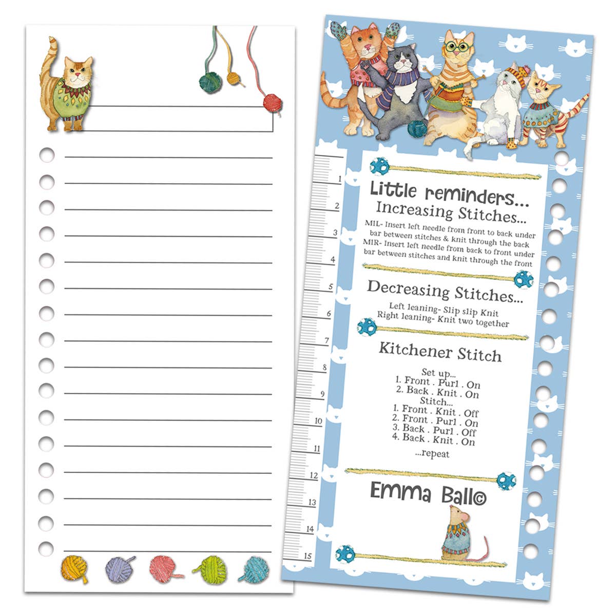 Kittens In Mittens Knitting Colour Chart Cards