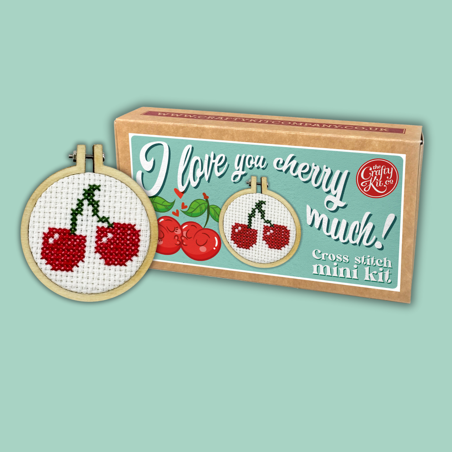 'I Love You Cherry Much' Mini Matchbox Cross Stitch Kit