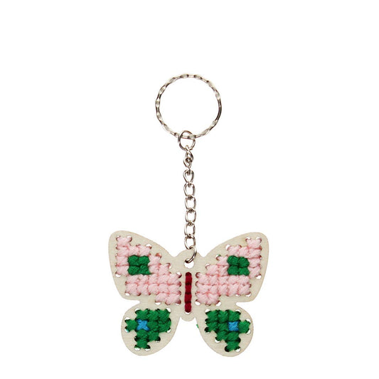 Stitch your own wooden keyring - Butterfly