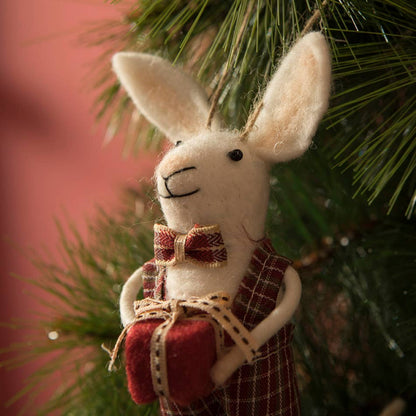 Mr. Bunny In Checkered Pants Felt Ornament