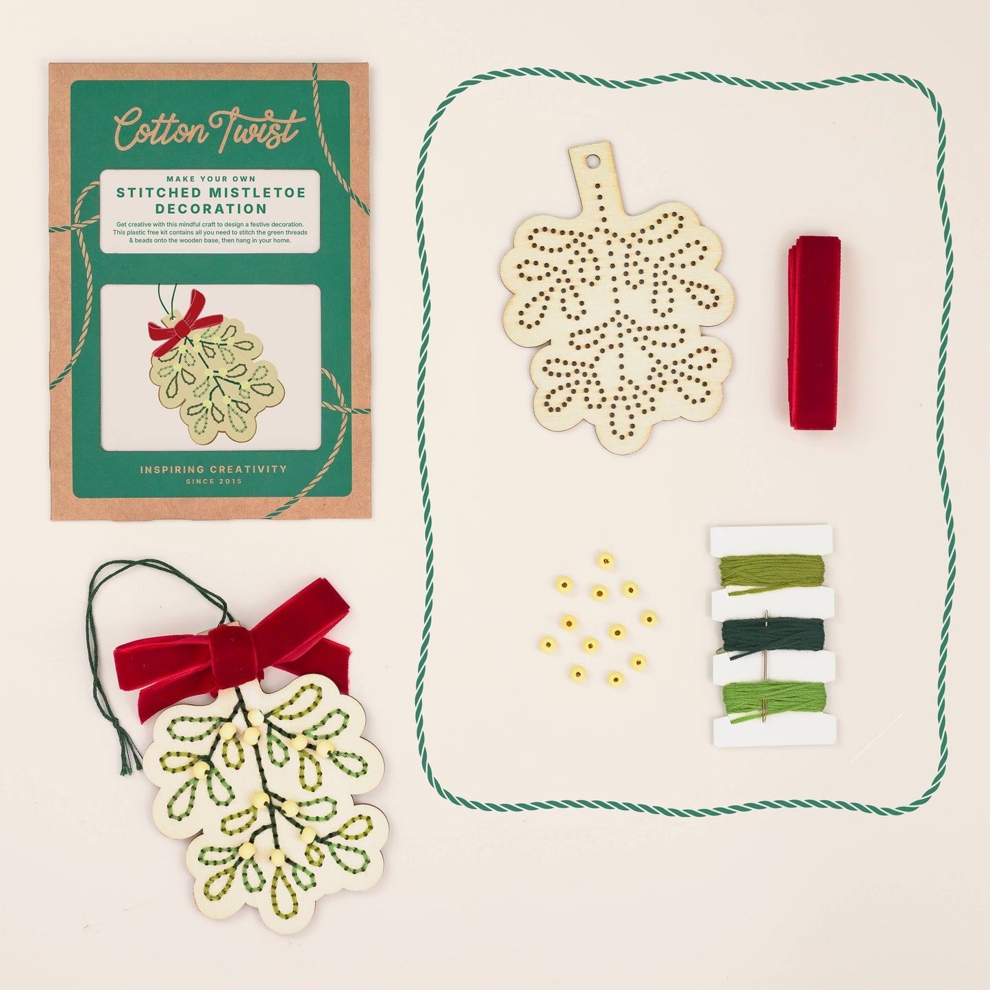 Make Your Own Stitched Mistletoe Decoration