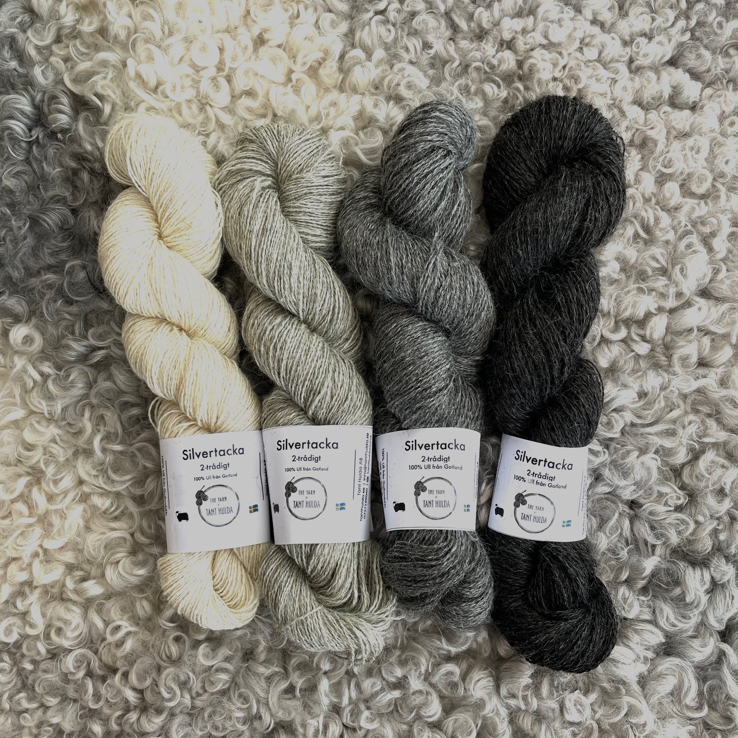 Silvertacka 2-trådigt svensk 100% ull från Gotland