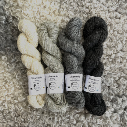 Silvertacka 2-trådigt svensk 100% ull från Gotland