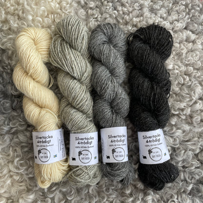 Silvertacka 4-trådigt svensk 100% ull från Gotland