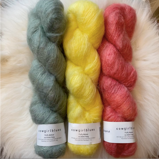 Fluffy Mohair solids, Cowgirlblues