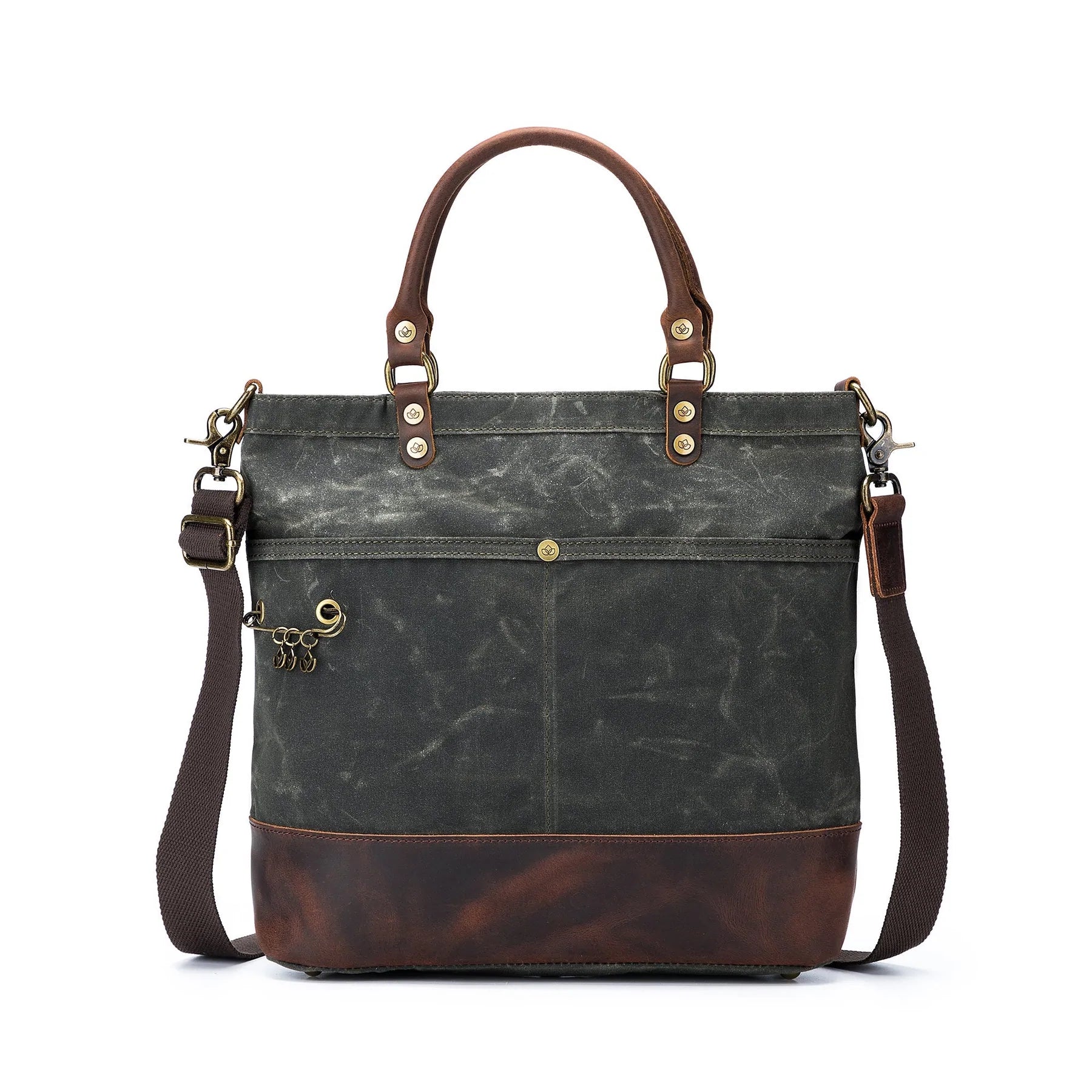 Canvas shop leather bag